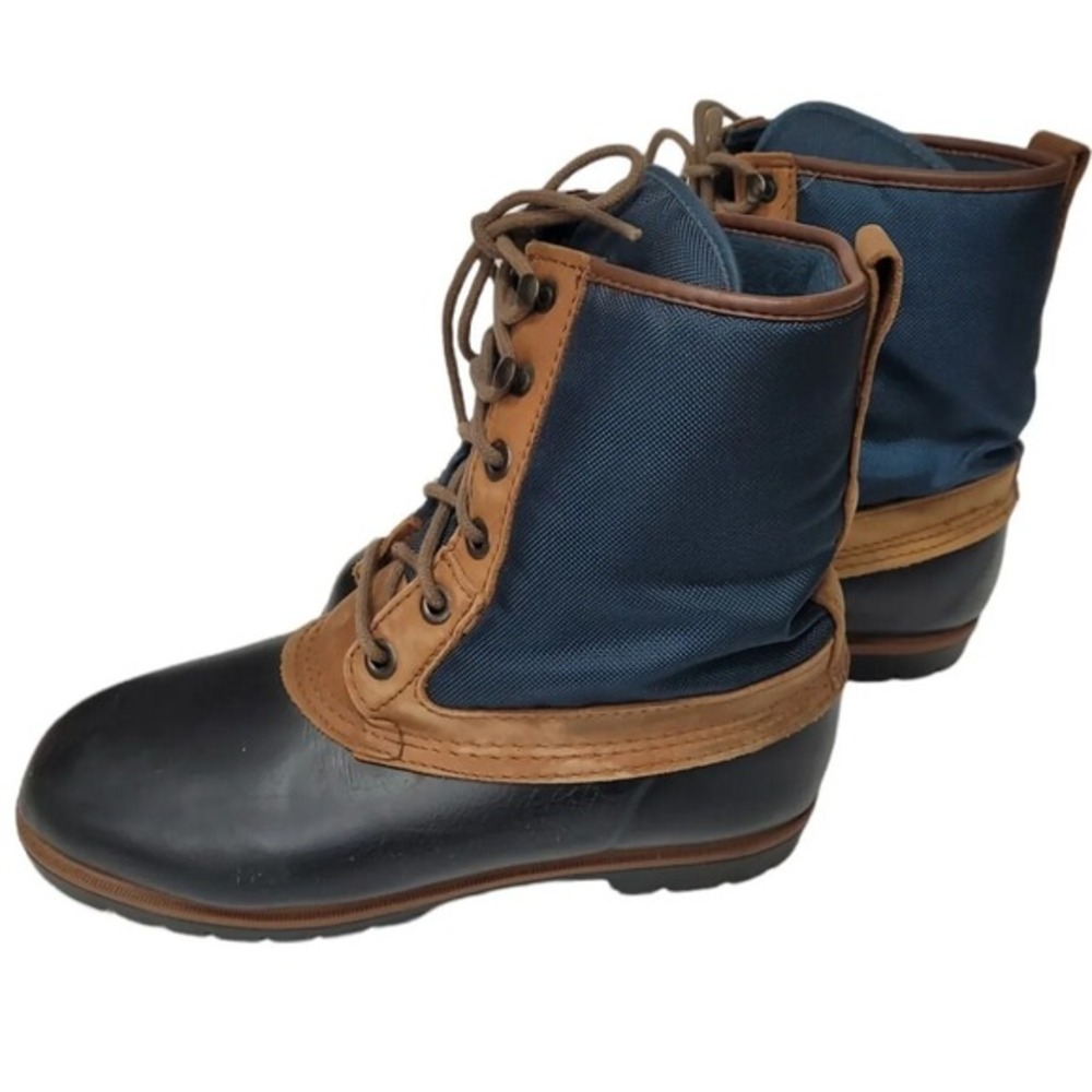 LANDS END Women's Insulated Flannel Lined Leather‎ Duck Boot ~Size 8